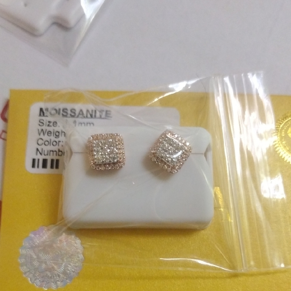 Solid Sterling Silver Square Stud Earrings Screw Backs